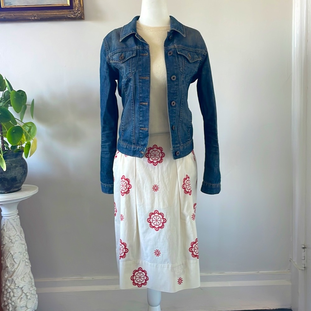 MARNI embroidered cotton skirt